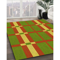 Patterned Pistachio Green Rug, pat1105yw