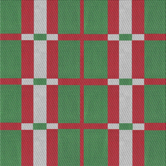 Square Patterned Green Novelty Rug, pat1105