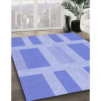 Patterned Light Slate Blue Rug, pat1106blu