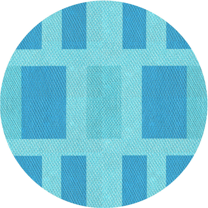Square Machine Washable Transitional Bright Turquoise Blue Rug in a Living Room, wshpat1106lblu