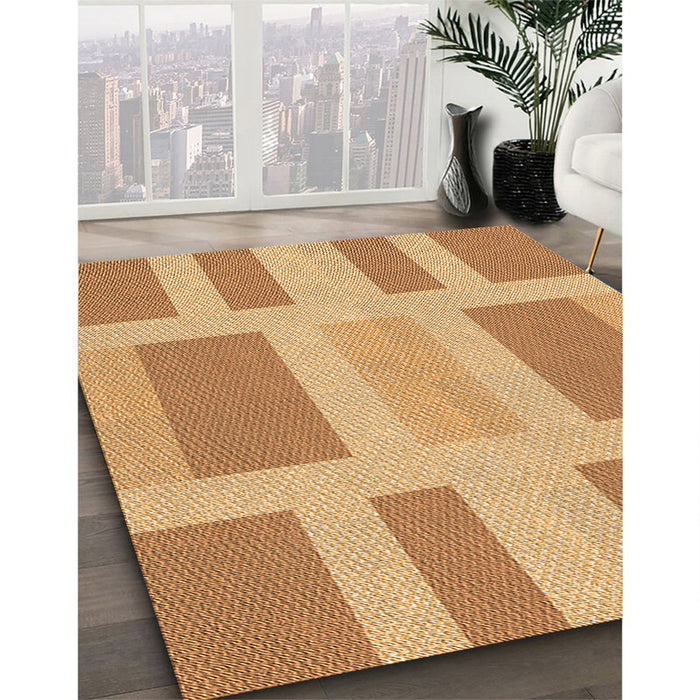 Machine Washable Transitional Yellow Orange Rug in a Family Room, wshpat1106org