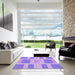 Square Patterned Mauve Purple Rug in a Living Room, pat1106pur