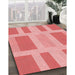 Machine Washable Transitional Light Salmon Pink Rug in a Family Room, wshpat1106rd