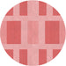 Square Machine Washable Transitional Light Salmon Pink Rug in a Living Room, wshpat1106rd