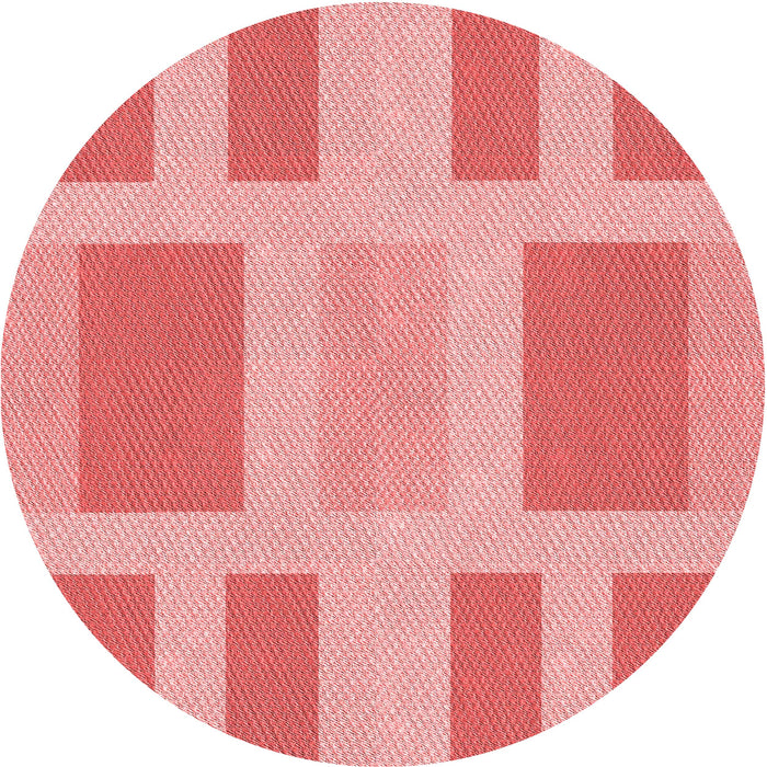 Square Patterned Light Salmon Pink Rug, pat1106rd