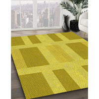 Patterned Yellow Rug, pat1106yw