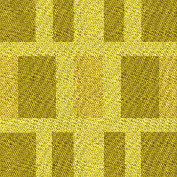 Round Patterned Yellow Rug, pat1106yw