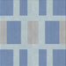 Square Patterned Steel Blue Novelty Rug, pat1106