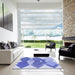 Square Patterned Blue Rug in a Living Room, pat1107blu