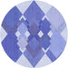 Square Patterned Blue Rug, pat1107blu