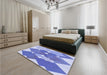 Patterned Blue Rug in a Bedroom, pat1107blu