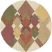 Square Patterned Light Brown Rug, pat1107brn