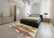 Patterned Light Brown Rug in a Bedroom, pat1107brn