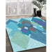 Machine Washable Transitional Blue Ivy Blue Rug in a Family Room, wshpat1107lblu