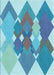 Machine Washable Transitional Blue Ivy Blue Rug, wshpat1107lblu