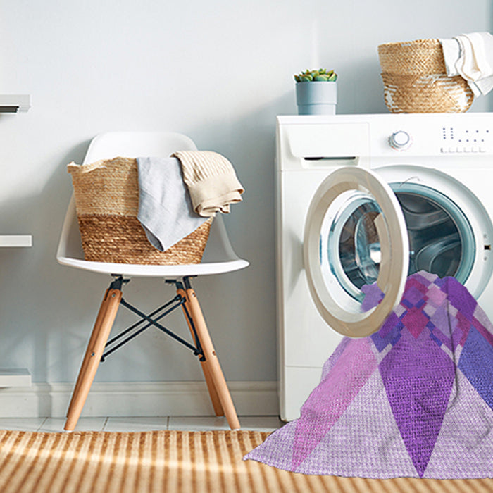 Machine Washable Transitional Mauve Purple Rug in a Washing Machine, wshpat1107pur