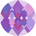 Square Patterned Mauve Purple Rug, pat1107pur