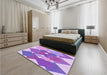 Patterned Mauve Purple Rug in a Bedroom, pat1107pur