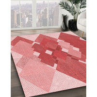 Patterned Pastel Pink Rug, pat1107rd