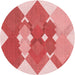 Square Patterned Pastel Pink Rug, pat1107rd