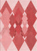 Machine Washable Transitional Pastel Pink Rug, wshpat1107rd