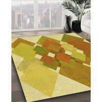 Patterned Bold Yellow Rug, pat1107yw