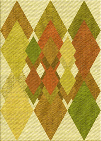 Machine Washable Transitional Bold Yellow Rug, wshpat1107yw