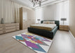 Machine Washable Transitional Platinum Silver Gray Rug in a Bedroom, wshpat1107