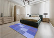 Patterned Sky Blue Rug in a Bedroom, pat1108blu