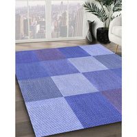 Patterned Sky Blue Rug, pat1108blu