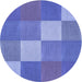 Square Patterned Sky Blue Rug, pat1108blu