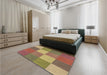 Patterned Chestnut Red Rug in a Bedroom, pat1108brn