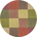 Square Patterned Chestnut Red Rug, pat1108brn