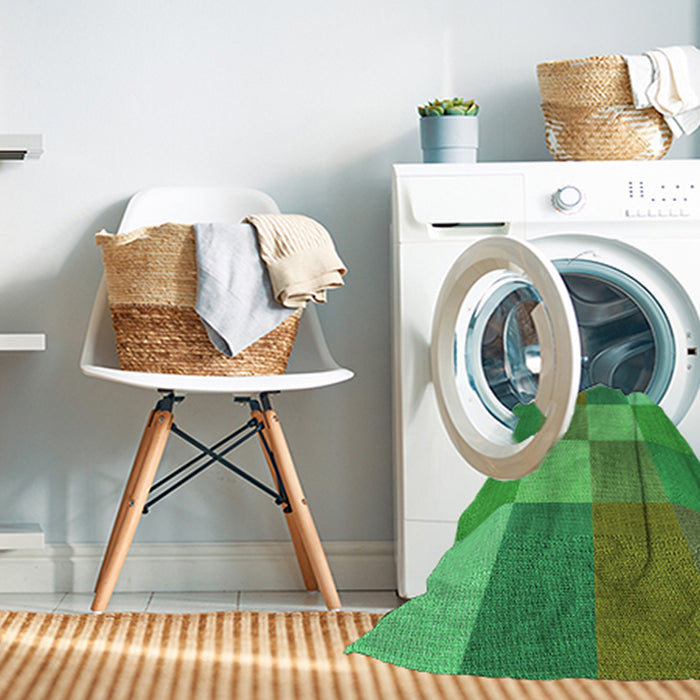 Machine Washable Transitional Dark Lime Green Rug in a Washing Machine, wshpat1108grn
