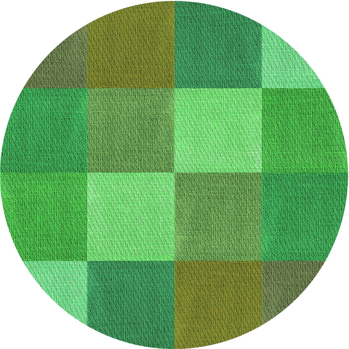 Square Patterned Dark Lime Green Rug, pat1108grn