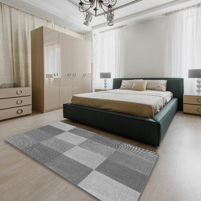 Patterned Ash Gray Rug in a Bedroom, pat1108gry
