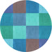 Square Patterned Blue Rug, pat1108lblu