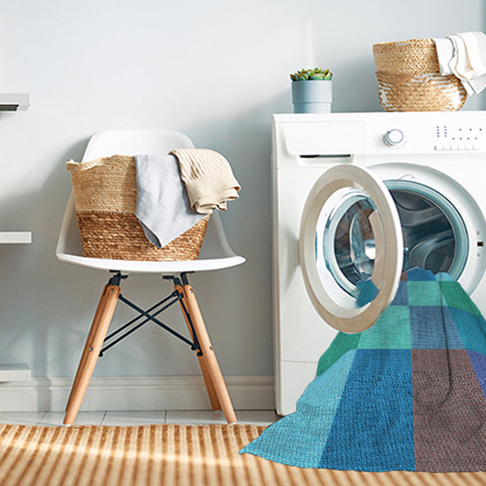 Machine Washable Transitional Blue Rug in a Washing Machine, wshpat1108lblu