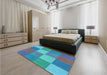 Patterned Blue Rug in a Bedroom, pat1108lblu