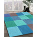 Patterned Blue Rug in Family Room, pat1108lblu