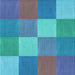 Round Patterned Blue Rug, pat1108lblu