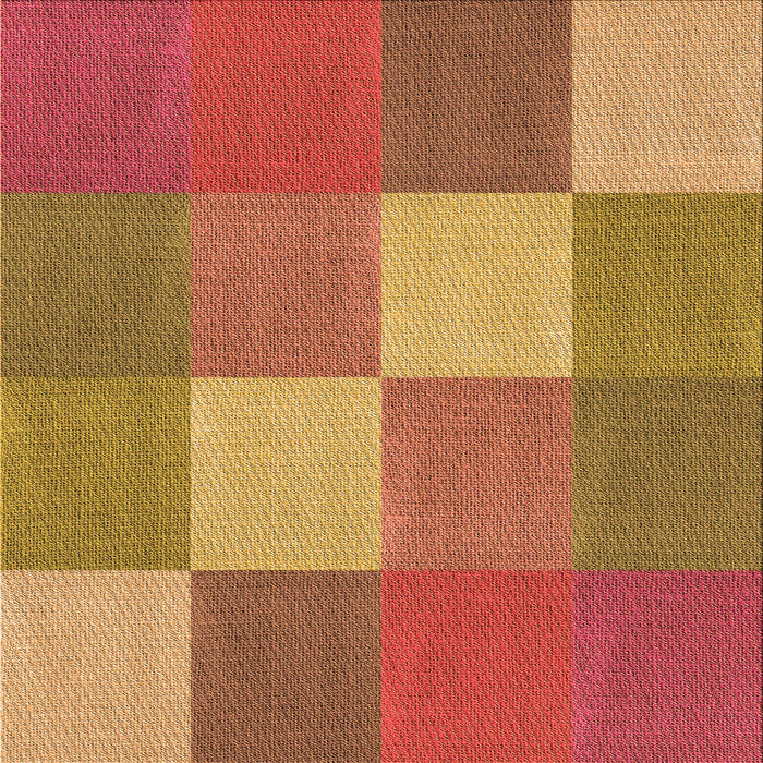 Round Patterned Red Rug, pat1108org