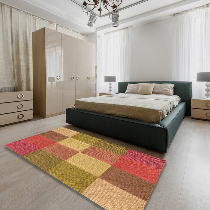 Patterned Red Rug in a Bedroom, pat1108org