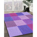Patterned Purple Rug in Family Room, pat1108pur