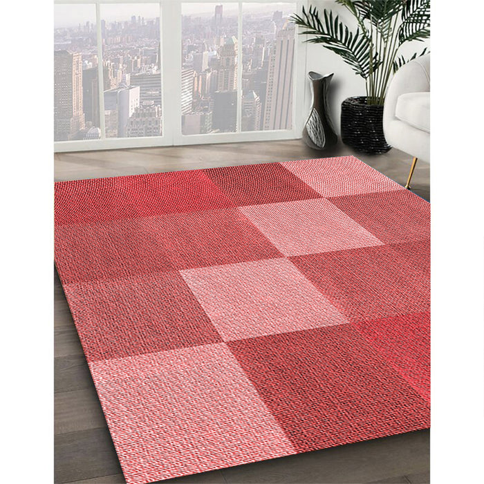 Patterned Red Rug in Family Room, pat1108rd