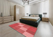 Patterned Red Rug in a Bedroom, pat1108rd