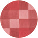Square Patterned Red Rug, pat1108rd