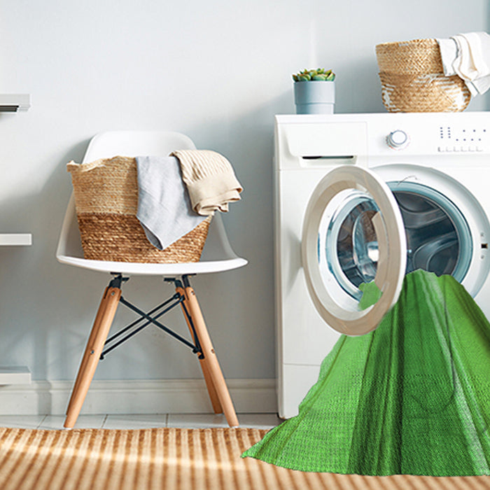 Machine Washable Transitional Emerald Green Rug in a Washing Machine, wshpat1109grn