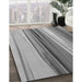 Patterned Cloud Gray Rug in Family Room, pat1109gry