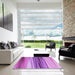 Square Patterned Violet Purple Rug in a Living Room, pat1109pur